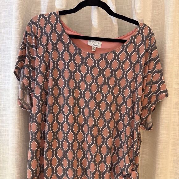 Robbie Bee Dress Signature Pink/Grey/White Sleeveless‎ Tie Sz 2XL Office Party - Picture 3 of 16